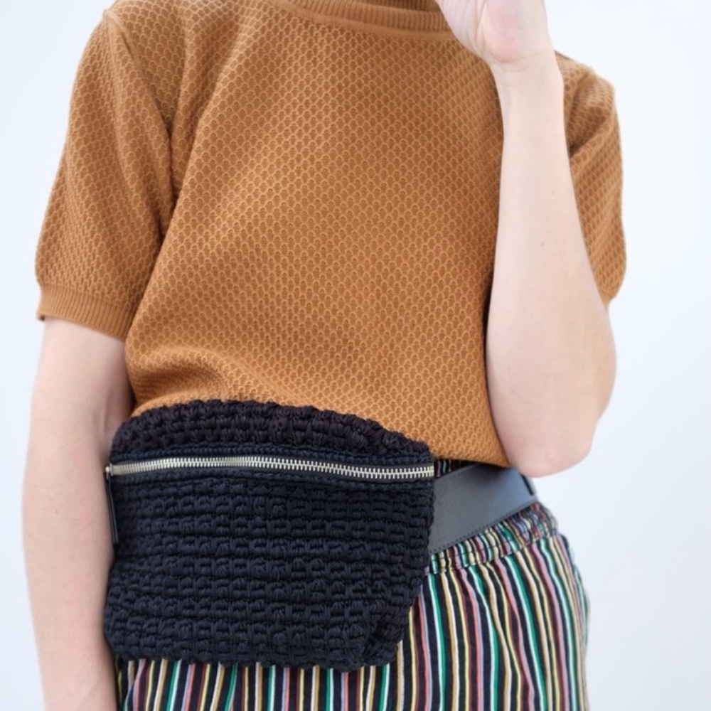 Rachel Comey Black Crochet Belt Bag (Fanny Pack)